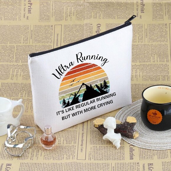 Marathon Runner Appreciation Gift Ultra Running Makeup Bag Trail Runner Cosmetic - Picture 4 of 7